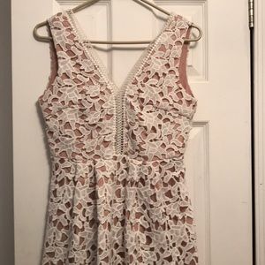 White and nude dress